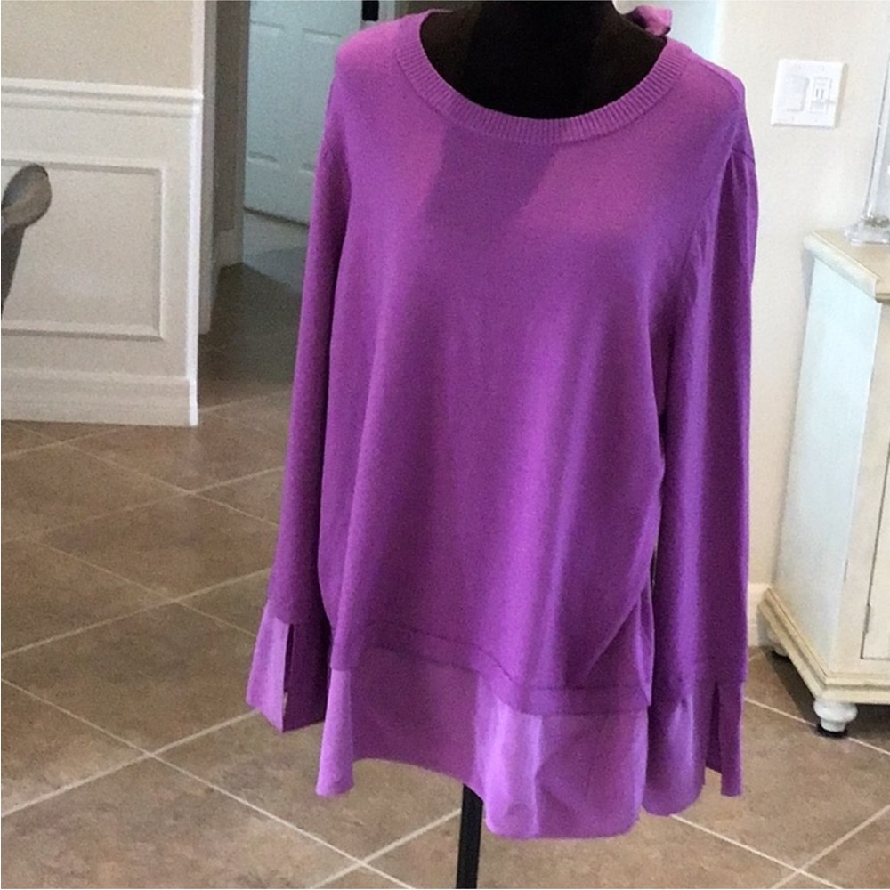 St. John Purple Layered Knit Top